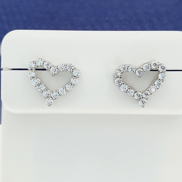925 Sterling Silver CZ Stud Earrings for Women/Girl, US925P124 - Picture 1 of 8